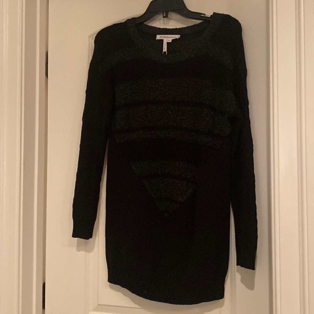BCBGeneration Sweater Black/Dark Grey Striped